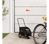 Vidaxl Pet Bike Trailer Black Oxford Fabric And Iron