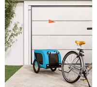 Vidaxl Pet Bike Trailer Blue And Black Oxford Fabric And Iron