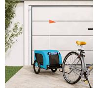 vidaXL Pet Bike Trailer Blue and Black Oxford Fabric and Iron