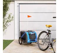 vidaXL Pet Bike Trailer Blue and Grey Oxford Fabric and Iron
