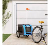 vidaXL Pet Bike Trailer Blue and Grey Oxford Fabric and Iron