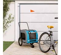 vidaXL Pet Bike Trailer Blue and Grey Oxford Fabric and Iron