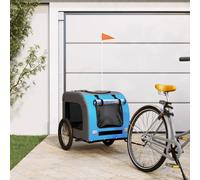 vidaXL Pet Bike Trailer Blue and Grey Oxford Fabric&Iron