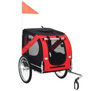 vidaXL Pet Bike Trailer Dog Carrier Stroller Dog Bicycle Trailer Red and Black