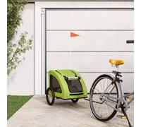 vidaXL Pet Bike Trailer Green Oxford Fabric and Iron