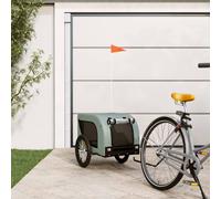 vidaXL Pet Bike Trailer Grey and Black Oxford Fabric and Iron