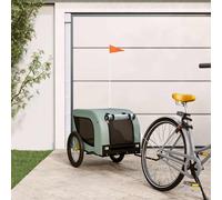 vidaXL Pet Bike Trailer Grey and Black Oxford Fabric and Iron