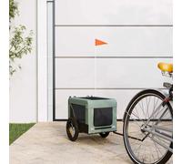 Vidaxl Pet Bike Trailer Grey And Black Oxford Fabric&iron