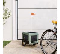 Vidaxl Pet Bike Trailer Grey And Black Oxford Fabric&iron