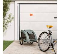 vidaXL Pet Bike Trailer Grey Oxford Fabric and Iron