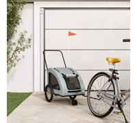 vidaXL Pet Bike Trailer Grey Oxford Fabric and Iron
