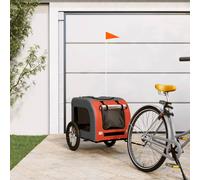 vidaXL Pet Bike Trailer Orange and Grey Oxford Fabric and Iron