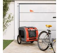vidaXL Dog Bike Trailer Orange and Grey Oxford Fabric&Iron, Orange