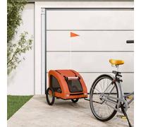 Vidaxl Pet Bike Trailer Orange Oxford Fabric And Iron
