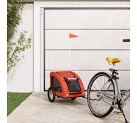 vidaXL Pet Bike Trailer Orange Oxford Fabric and Iron