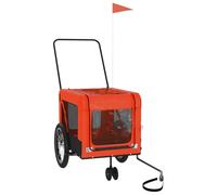vidaXL Orange and Black Pet Bike Trailer