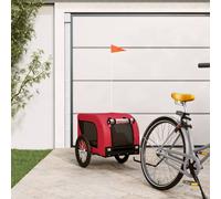 vidaXL Pet Bike Trailer Red and Black Oxford Fabric and Iron