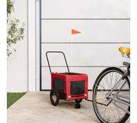 vidaXL Pet Bike Trailer Red and Black Oxford Fabric and Iron