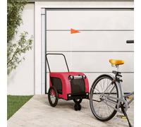 vidaXL Pet Bike Trailer Red and Black Oxford Fabric and Iron