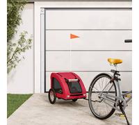 vidaXL Pet Bike Trailer Red Oxford Fabric and Iron, Red