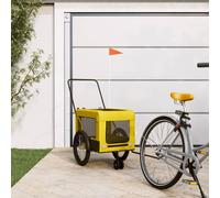 vidaXL Pet Bike Trailer Yellow and Black Oxford Fabric and Iron