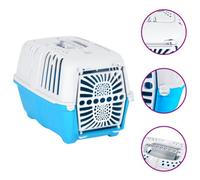 (48 x 31.5 x 33 cm) vidaXL Pet Carrier Cat Carrier Dog Carrier Crate White and Blue Polypropylene