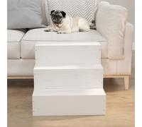 vidaXL Pet Stair White 40x37.5x35 cm Solid Wood Pine