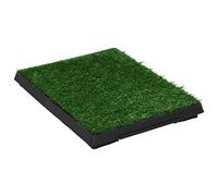 vidaXL Green Pet Toilet with Tray & Faux Turf - Effective Dog Potty Training Aid - Kid & Pet-Friendly Materials - Easy to Clean - Size 63 x 50 x 7 cm