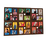vidaXL Collage Photo Frame - Display 24 10x15 cm Pictures - Dark Brown MDF - Modern Wall Decor for Living Room, Bedroom, Office