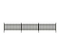 vidaXL Picket Fence with Posts - Wood Plastic Composite (WPC) Decorative Fence Panels, Grey, Weather and Rot, Easy to Assemble, 3 Panels, Ideal for Garden, Patio, Outdoor Living Spaces