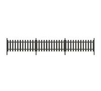 vidaXL Picket Fence with Posts - Wood Plastic Composite (WPC) Decorative Fence Panels, Grey, Weather and Rot Resistant, Easy to Assemble, 3 Panels, Ideal for Garden, Patio, Outdoor Living Spaces