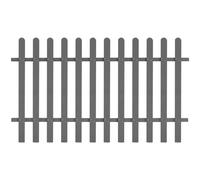 Picket Fence Grey WPC 200x120cm Rustic Decorative Garden Border 12 Pickets Easy