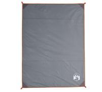 vidaXL Grey and Orange Picnic Blanket with Pegs - 205x155 cm Waterproof Camping Mat, Beach Groundsheet, Hiking and Outdoor Adventures