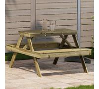 vidaXL Picnic Table 105x134x75 cm Impregnated Wood Pine