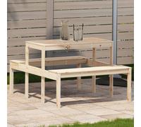 vidaXL Picnic Table 110x134x75 cm Solid Wood Pine