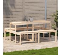 vidaXL Picnic Table Outdoor Dining Table Wooden Garden Table Solid Wood Pine