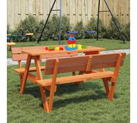 vidaXL Picnic Table for 4 Kids with Umbrella Hole Solid Wood Fir