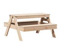 vidaXL Picnic Table for Kids, Outdoor Wooden Sand and Water Play Table, Garden S