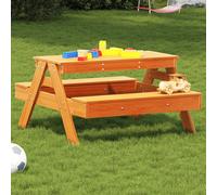 vidaXL Picnic Table for Kids Wax Brown 88x97x52 cm Solid Wood Pine