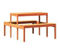 vidaXL Picnic Table Outdoor Table Patio Garden Table Wax Brown Solid Wood Pine