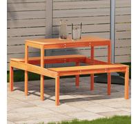 vidaXL Picnic Table Wax Brown 110x134x75 cm Solid Wood Pine