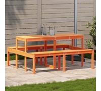 vidaXL Picnic Table Outdoor Table Patio Garden Table Wax Brown Solid Wood Pine