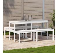 vidaXL Picnic Table White 160x134x75 cm Solid Wood Pine