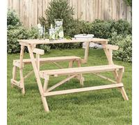 vidaXL Picnic Table with Benches Solid Wood Fir 2-in-1 Convertible