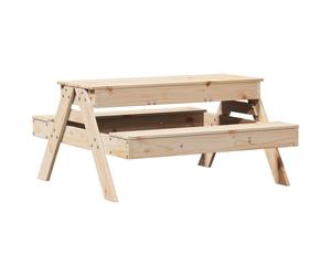 vidaXL Picnic Table with Sandpit for Kids Sand Play Table Solid Wood Pine