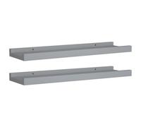 vidaXL 2x Picture Frame Ledge Shelves Grey MDF Home Living Room Wood Shelf