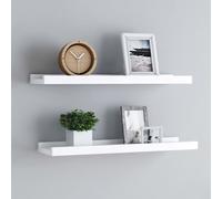 vidaXL Picture Frame Ledge Shelves 2 pcs White 40x9x3 cm MDF