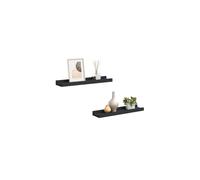 vidaXL Picture Frame Ledge Shelves in Black, Wall-Mounted Format, 2 pcs Set, Ideal for Photo Display and Wall Decor, Made of Durable MDF - 40x9x3 cm