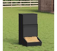 vidaXL Pig Feeder Black 55 x 38 x 76 cm Cold-Rolled Steel