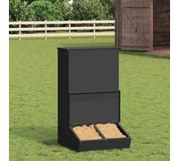 vidaXL Pig Feeder Black 55 x 51 x 91.5 cm Cold-Rolled Steel
